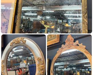 Collection of vintage and contemporary mirrors