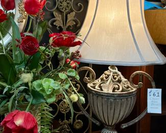 Classic decor-lamp, silk floral