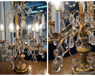 Pair of vintage 5-arm candelabra lamps