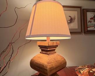 Carved Wood Urn Form Table Lamp