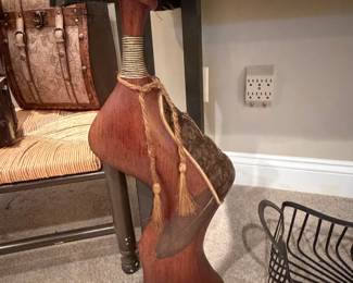 Vintage Handcrafted Wooden Wine Bottle Decanter