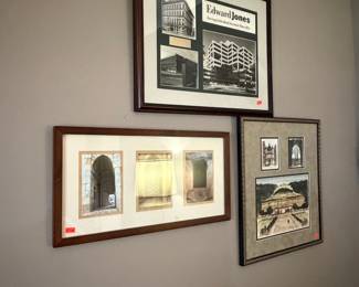 Collection of Three Framed Decorative Architectural Prints
