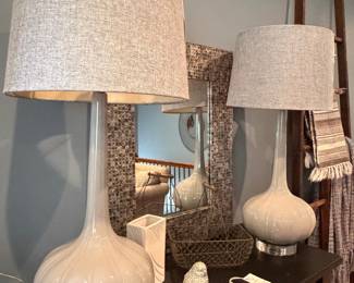 Pair of Contemporary Ceramic Gourd Table Lamps
