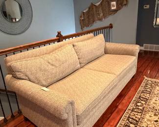 Ethan Allen Three Cushion Sofa With Rolled Arms