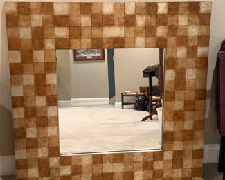 Checkered Pattern Mosaic Wall Mirror