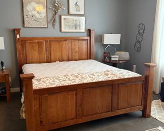 Amish Mission Style Solid Wood Panel Bed Frame