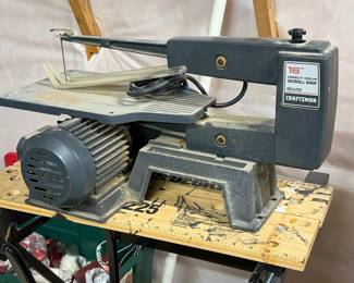 Craftsman 16" Direct Drive Scroll Saw Model 113.236110 on Black & Decker Workmate 225