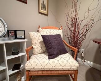 Vintage Spindle-Back Armchair with Rush Seat