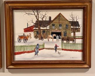 H. Hargrove "Blacksmith" Serigraph on Canvas