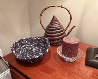 Decorative Beehive Teapot and Home Decor Trio
