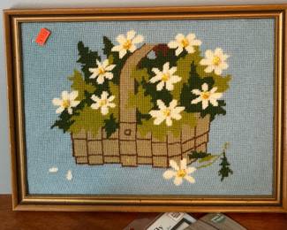 Vintage Daisy Basket Needlepoint Kit - Sunset Designs