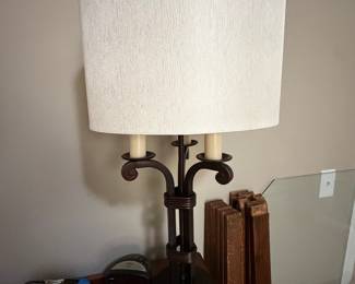 Vintage Wrought Iron Candelabra Table Lamp
