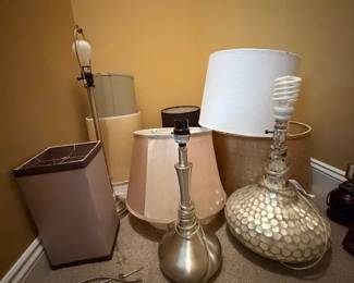 Contemporary Decorative Table Lamps Collection (Including Capiz Shell and Brushed Nickel)