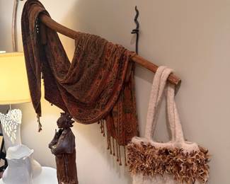 Paisley Wool Shawl and Felted Bag Display