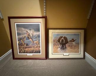 John P. Cowan "South Dakota's Finest" Pheasant Print and "In the Field" German Shorthaired Pointer Print Pair