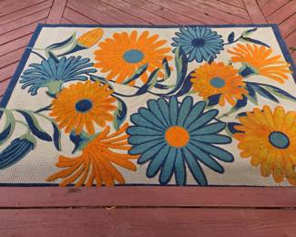 Two large outdoor rugs (approx. 88" x 62")