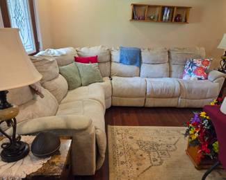 Nice sectional with three recliners (each end and middle section)