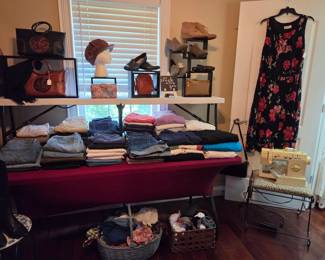 We have two boutique areas with very nice clothes, shoes, handbags, hats, scarves and accessories