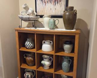 Many unique vases, water feature, stoneware/pots