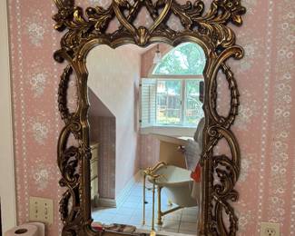#58 - $60 -Vintage mirror plastic cool look 26x47