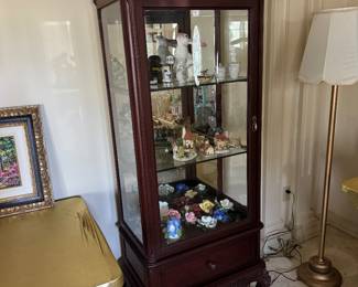 #37 - $350 -Curio cabinet with grape design 27x71 1/2x16