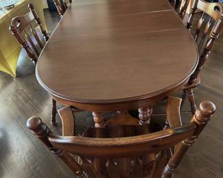 #35 - $800 -Farm table & 6 chairs +1 arm
