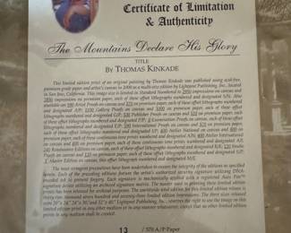 #30A -Thomas Kinkade "Mountains declare his Glory" 13/570 A/P - 38x32