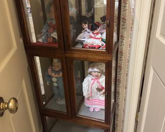 #4 - $110 -Curio glass cabinet with mirror back 21Lx50Hx10D