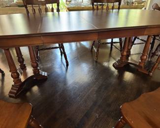 #35 - $800 -Farm table & 6 chairs +1 arm