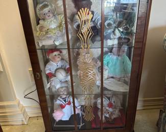#45 - $150 -Art deco curio cabinet 23x42x10