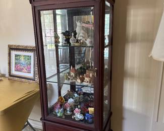 #37 - $350 -Curio cabinet with grape design 27x71 1/2x16