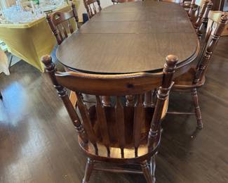 #35 - $800 -Farm table & 6 chairs +1 arm