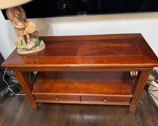#28 - $125 - Inlaid sofa table 50Lx30Dx20T