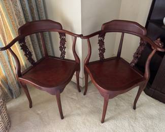 #38 - $100 EACH - Asian rosewood & burl corner chair (2 Available)