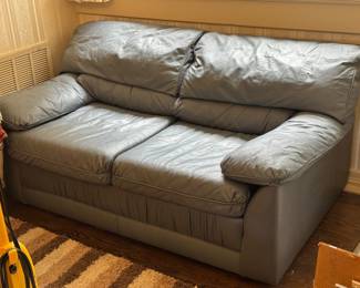 #56 - $120 - Loveseat leatherette grey 64x36x30 - 2 Available