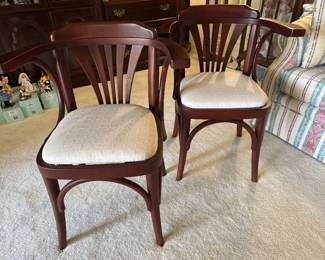#48 - $200 -Set of two solid wood bistrot chairs