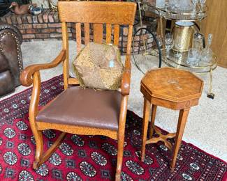 Antique Tiger Oak Rocking Chair