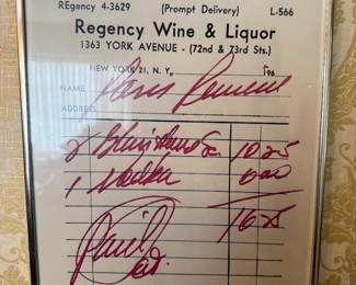 Framed receipt