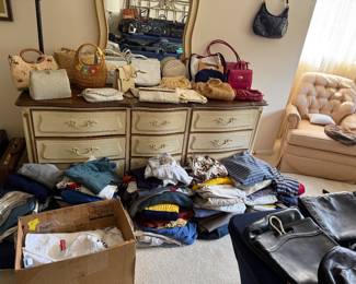 A room full of handbags