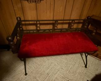 MCM wood and metal bench