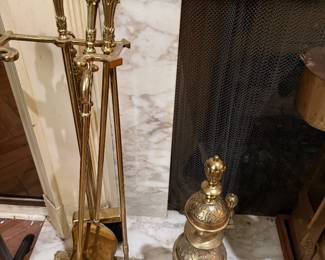 Fireplace tools and andirons