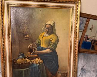 Milk maid framed piece of art