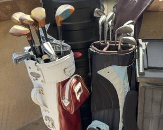 Golf clubs and hard travel case