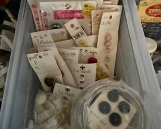Huge assortment of buttons. Glass, metal, military, handmade, new old stock….