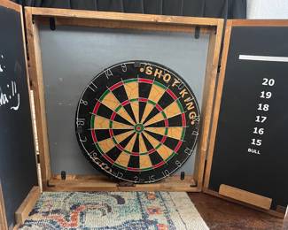 Custom dartboard cabinet interior