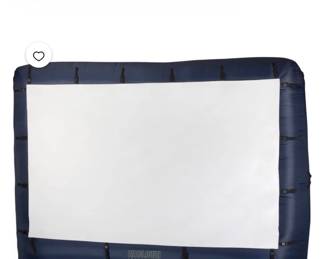 Air blown Inflatable movie screen with storage bag.