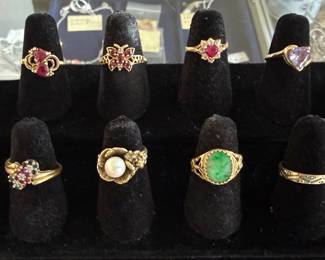 Assortment of 10, 14, and 18 karat rings
