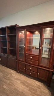 Shelving and lighted hutch