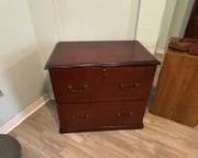 Filing Cabinet small brown wood locking w key