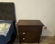 Wood cabinet dark brown